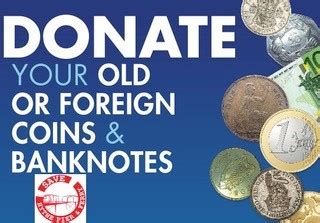 donate foreign coins to charity.